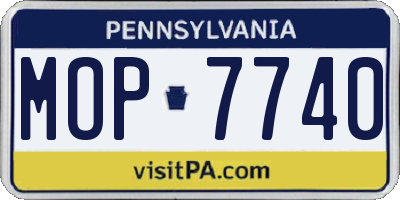 PA license plate MOP7740