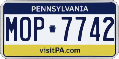 PA license plate MOP7742