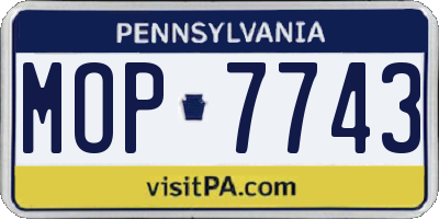 PA license plate MOP7743