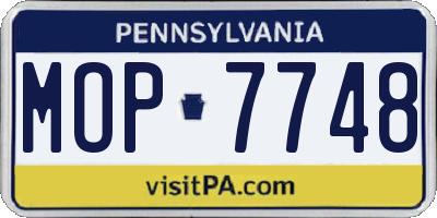 PA license plate MOP7748
