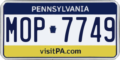 PA license plate MOP7749