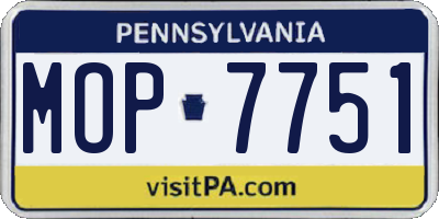 PA license plate MOP7751