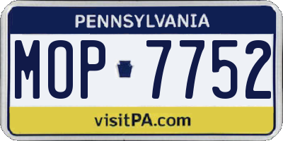 PA license plate MOP7752