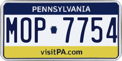 PA license plate MOP7754