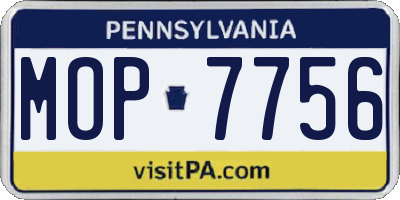 PA license plate MOP7756