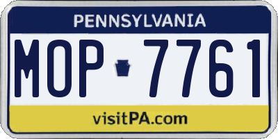 PA license plate MOP7761