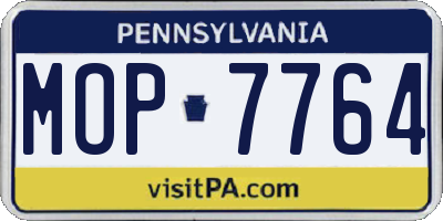 PA license plate MOP7764