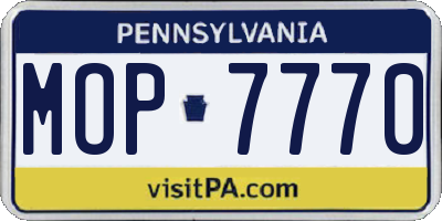 PA license plate MOP7770