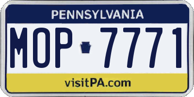 PA license plate MOP7771