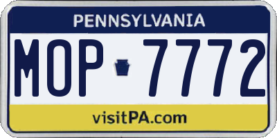 PA license plate MOP7772