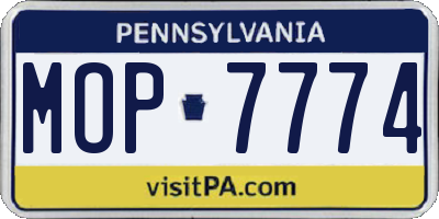 PA license plate MOP7774