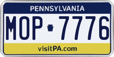 PA license plate MOP7776