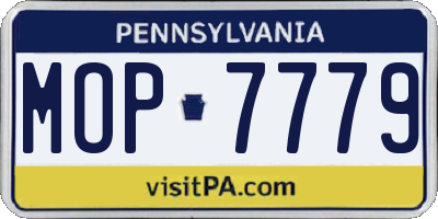 PA license plate MOP7779