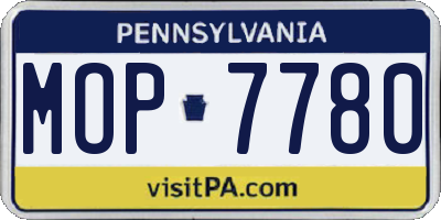 PA license plate MOP7780
