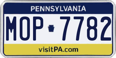 PA license plate MOP7782