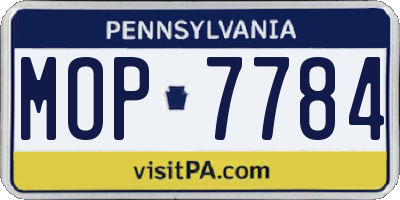 PA license plate MOP7784