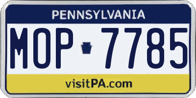 PA license plate MOP7785