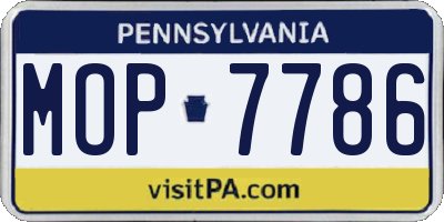 PA license plate MOP7786
