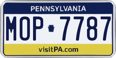 PA license plate MOP7787