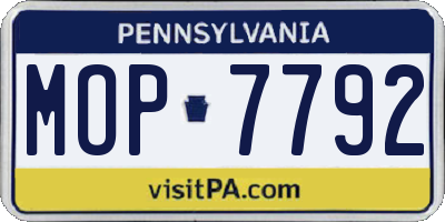 PA license plate MOP7792