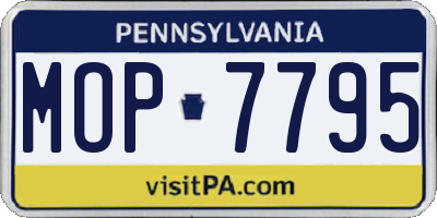 PA license plate MOP7795