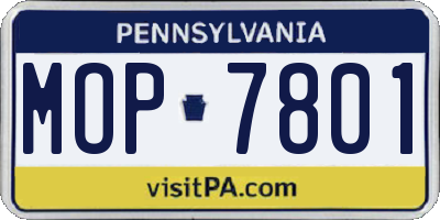 PA license plate MOP7801