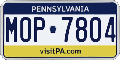 PA license plate MOP7804