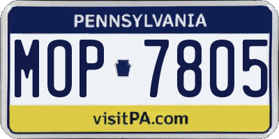 PA license plate MOP7805
