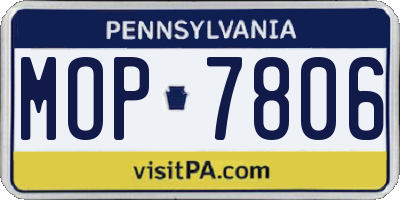 PA license plate MOP7806