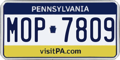 PA license plate MOP7809
