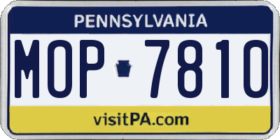 PA license plate MOP7810