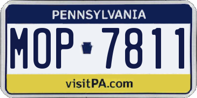PA license plate MOP7811