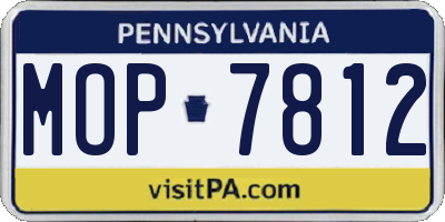 PA license plate MOP7812