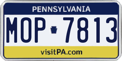 PA license plate MOP7813