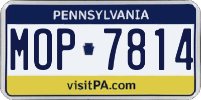 PA license plate MOP7814