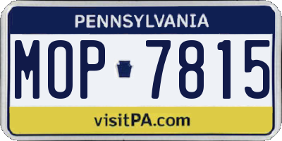 PA license plate MOP7815