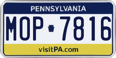 PA license plate MOP7816