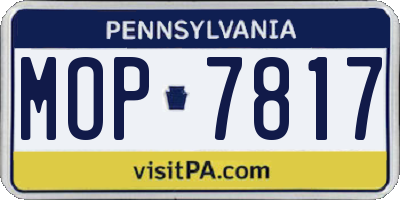 PA license plate MOP7817