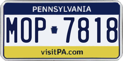 PA license plate MOP7818
