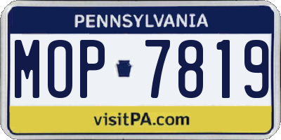 PA license plate MOP7819