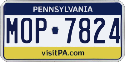 PA license plate MOP7824