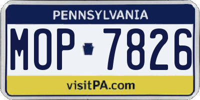 PA license plate MOP7826