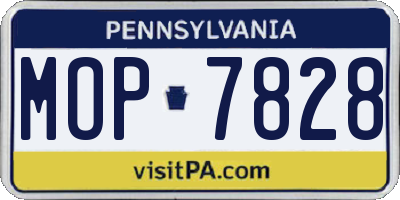 PA license plate MOP7828