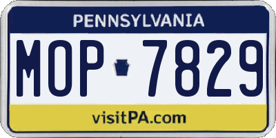 PA license plate MOP7829
