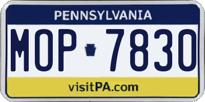 PA license plate MOP7830