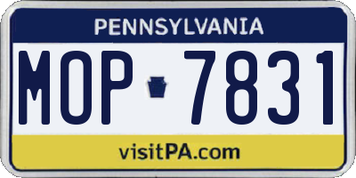 PA license plate MOP7831