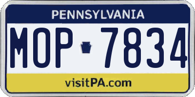 PA license plate MOP7834