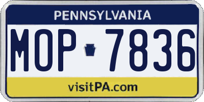 PA license plate MOP7836