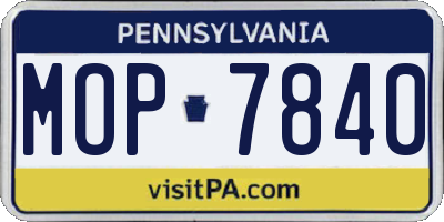 PA license plate MOP7840