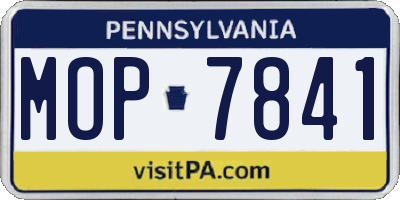 PA license plate MOP7841